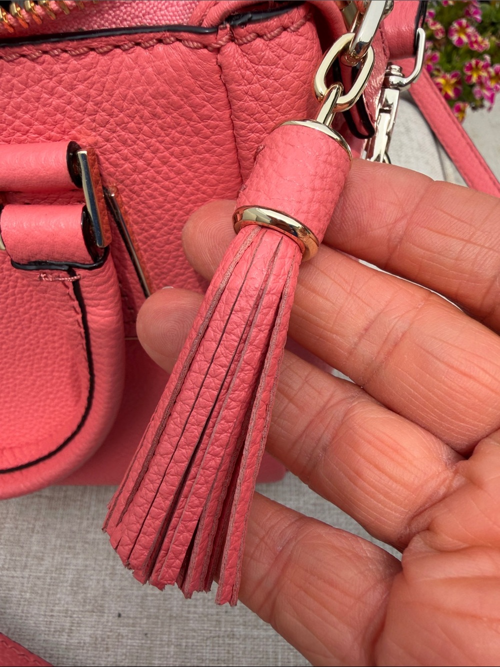 kate spade Coral Pink Pebbled Leather Mini Crossbody Bag NWOT - Picture 8 of 8